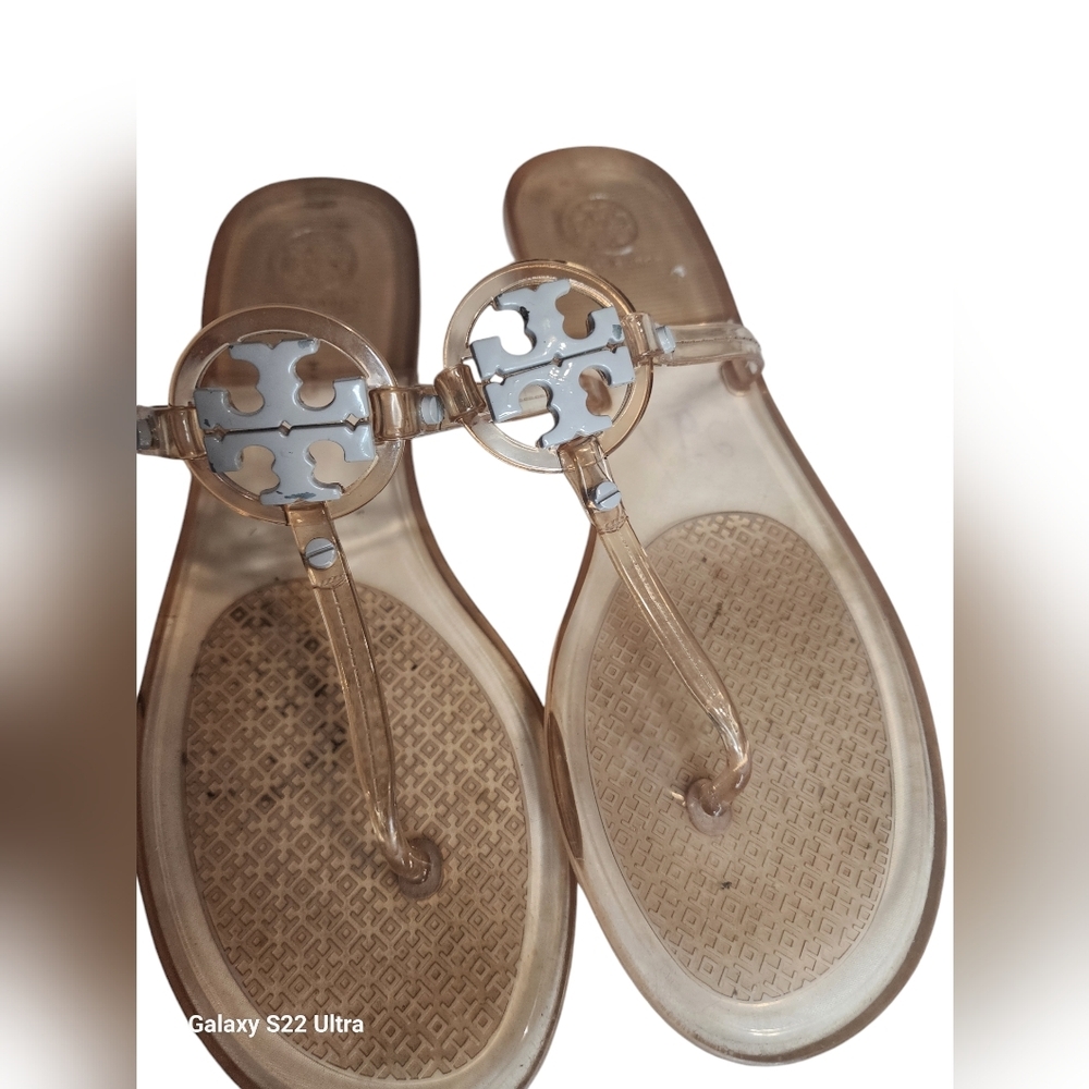 Tory Burch jelly platic sandals gold size 8